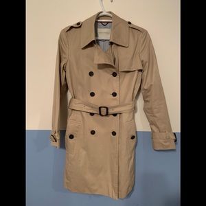 Tan Banana Republic trench coat